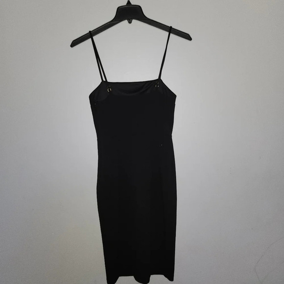 Express women's spaghetti straps mini black dress size 6 90 Y2K - Picture 3 of 8
